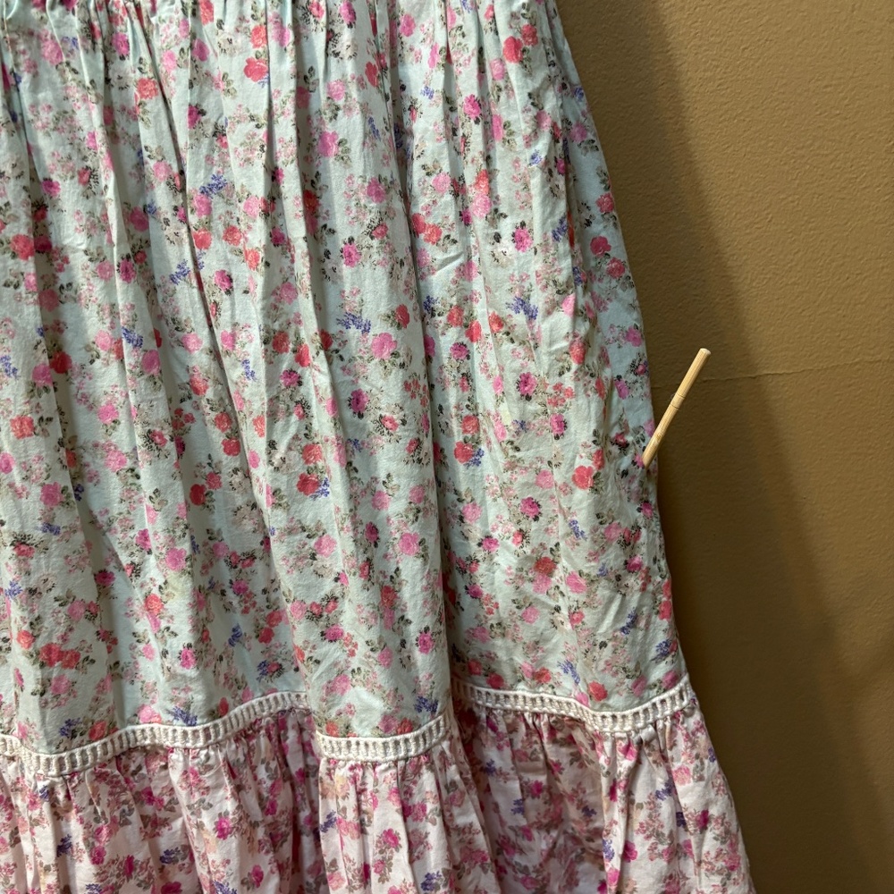 LoveShackFancy Camille Sleeveless Tiered Midi Floral Ruffle Dress Size XXS - Picture 8 of 12